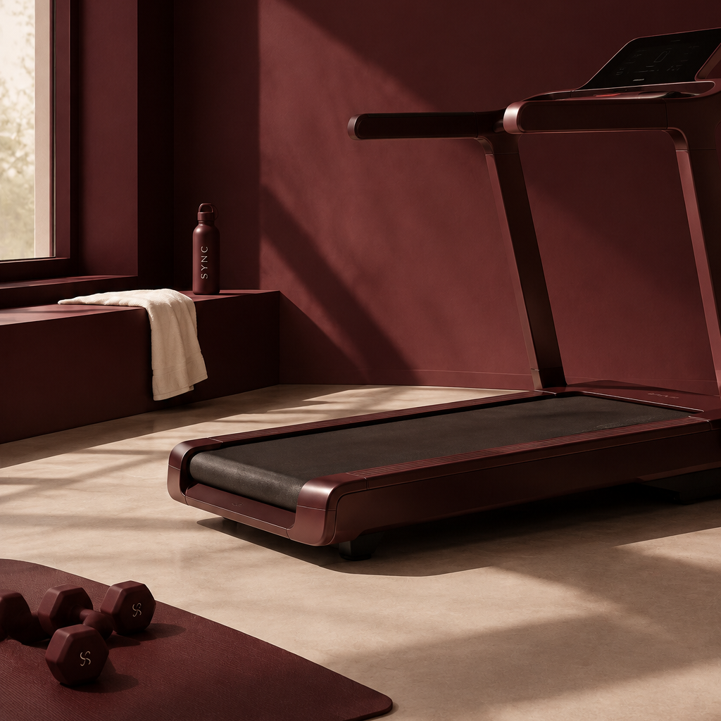 Treadmill workout in a modern gym